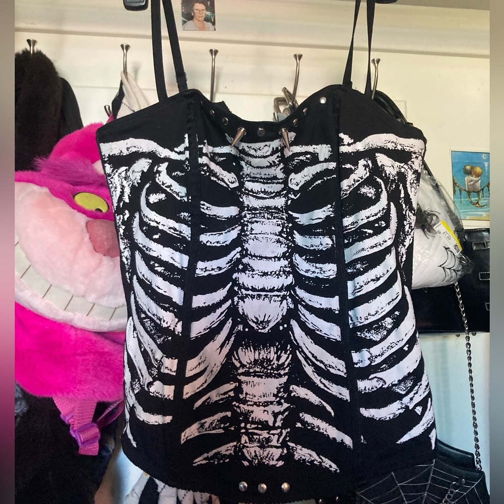 Lip Service skeleton corset
